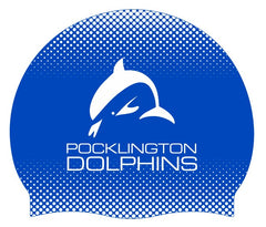 Pocklington Club Logo Only Swimming Cap - Blue/White | Allens Of Kingsbury
