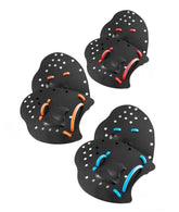Black AK Team Hand Paddles for swimming, featuring durable design and ergonomic handles for effective training.