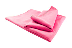 Pink AK large microfibre towel laid flat, showing soft, absorbent fabric ideal for travel, sports, or beach use.