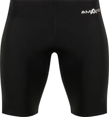 Amani Boys Acceler8 RIZE Black Jammers, snug fit swimwear with sleek black design, suitable for competitive swimming.