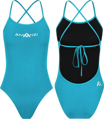 Amanzi Girls Calypso Tie Back One Piece Swimsuit - Blue - Allens Swimwear
