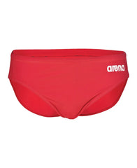Arena men's team swim solid briefs, navy blue swimwear with a snug fit, designed for competitive swimming and training.