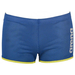 Blue Arena Square Cut Drag Shorts, sport-specific swimwear with a streamlined fit for competitive swimming and training.