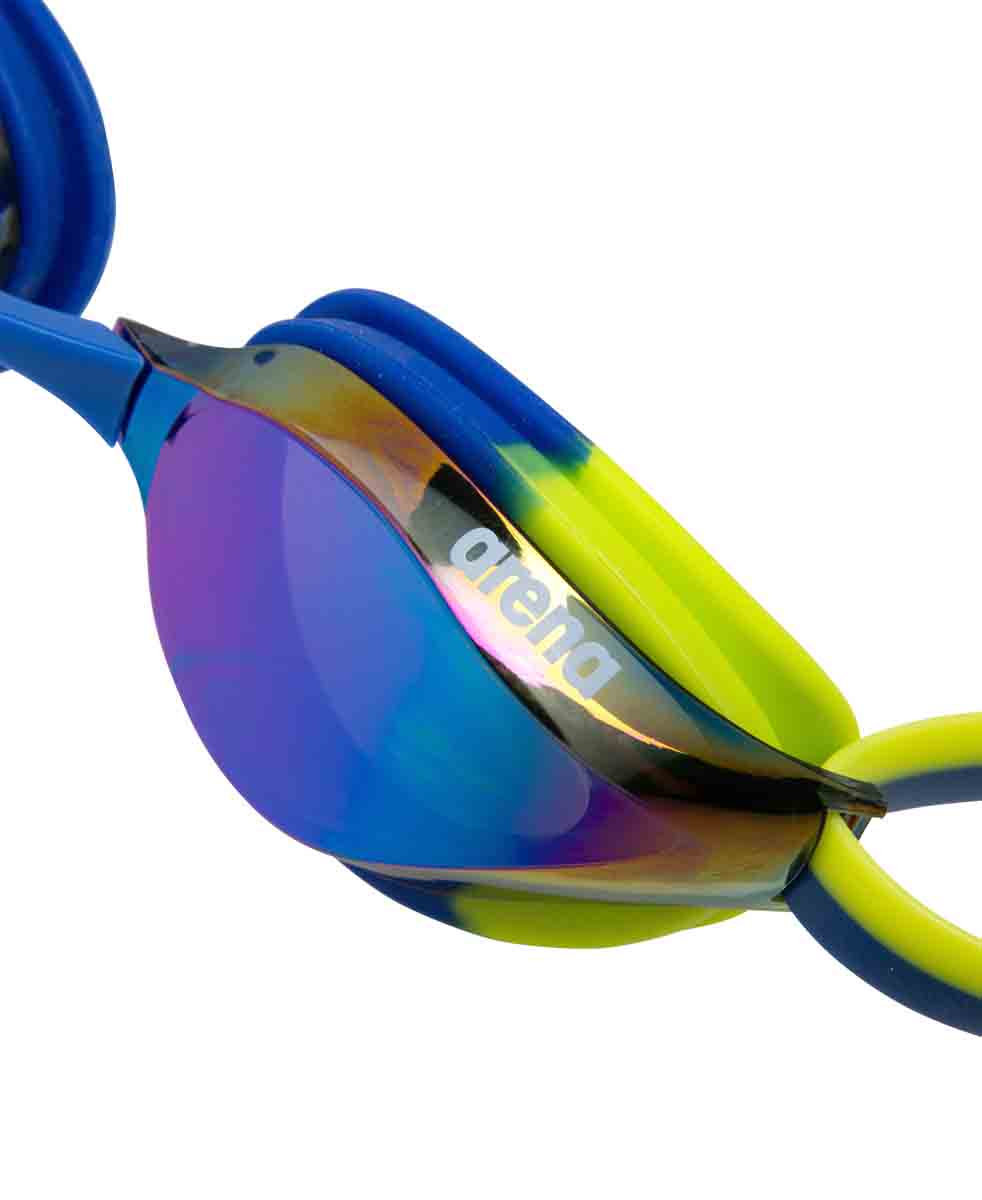Arena Python Junior Mirror Racing Goggles - Blue/Blue Lime | Allens Of Kingsbury