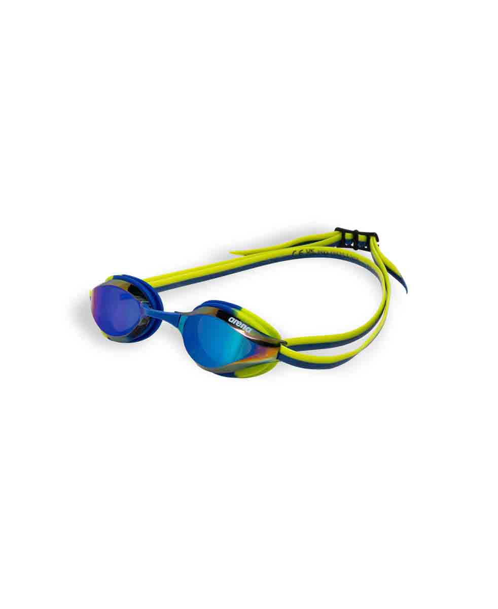 Arena Python Junior Mirror Racing Goggles - Blue/Blue Lime | Allens Of Kingsbury