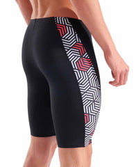 Arena Mens Geometry Swim Jammer - Multi Black/Black | Allens Of Kingsbury