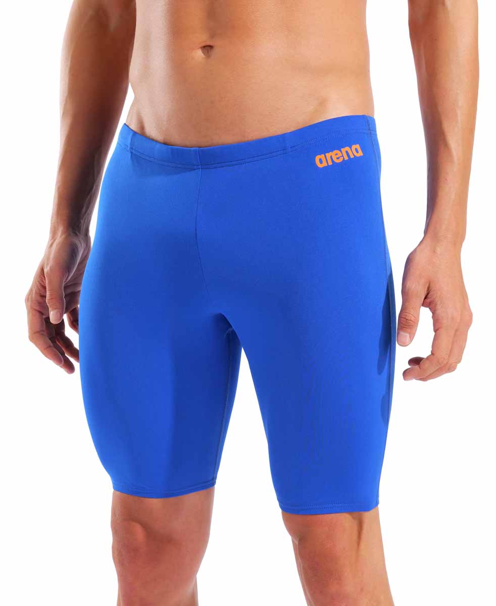 Arena Mens Team Swim Solid Jammer - Neon Blue/Team Orange - Allens Swimwear