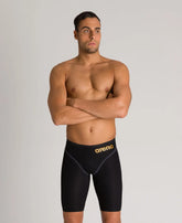 Arena men's Carbon Core FX jammer in black, featuring a sleek design for competitive swimming.