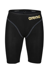 Arena men's Carbon Core FX jammer in black, featuring a sleek design, suitable for competitive swimming.