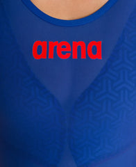 Arena Women's Carbon Glide Kneesuit in blue, a high-performance swim kneesuit designed for female swimmers.
