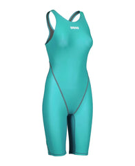 Arena Women's Powerskin ST Next Kneesuit in aquamarine, designed for competitive swimming, with a sleek, streamlined fit.