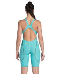Arena Women's Powerskin ST Next Kneesuit in aquamarine, sleek and form-fitting swimming suit for competitive swimming.