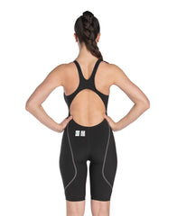 Black Arena Women's Powerskin ST Next Kneesuit for women, sleek swimwear designed for competitive swimming performance.