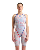 Arena women's Powerskin Primo limited edition kneesuit in Fireflow, featuring sleek design and high-performance swimwear details.
