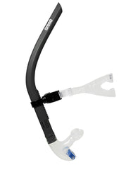 Arena Swim Snorkel III in black, a sleek snorkel designed for comfortable swimming and breathing during water activities.