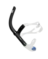 Arena Swim Snorkel III in black, a sleek snorkel designed for comfortable breathing during swim training and water activities.
