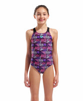 Arena Girls Candies Swim Pro Back Swimsuit - Multi Pink/Black | Allens Of Kingsbury