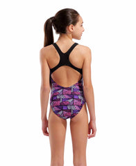 Arena Girls Candies Swim Pro Back Swimsuit - Multi Pink/Black | Allens Of Kingsbury