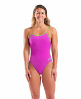 Arena Womens Lace Solid Swimsuit - Very Fuchsia/Team Green | Allens Of Kingsbury