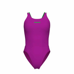 Arena Womens Solid Swim Tech Multi Back Swimsuit - Fuchsia/Green | Allens Of Kingsbury