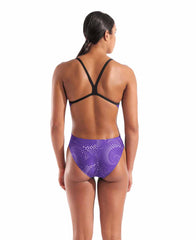 Arena Womens Fireflow Challenge Back Swimsuit - Black/Team Purple | Allens Of Kingsbury