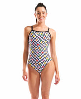Arena Womens Fruits Lightdrop Back Swimsuit - White/Multi/Black | Allens Of Kingsbury