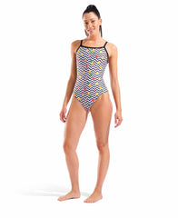 Arena Womens Fruits Lightdrop Back Swimsuit - White/Multi/Black | Allens Of Kingsbury