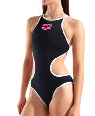 Arena Womens One Biglogo One Piece Swimsuit - Black/White | Allens Of Kingsbury