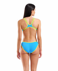 Arena Womens One Biglogo One Piece Swimsuit - Turquoise/Yellow Star | Allens Of Kingsbury