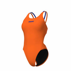 Arena Womens Solid Swim Tech Multi Back Swimsuit - Orange/Blue | Allens Of Kingsbury