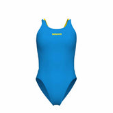 Arena Womens Solid Swim Tech Multi Back Swimsuit - Turquoise/Yellow | Allens Of Kingsbury