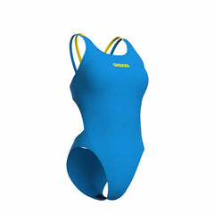 Arena Womens Solid Swim Tech Multi Back Swimsuit - Turquoise/Yellow | Allens Of Kingsbury