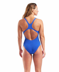 Arena Womens Team Swim Pro Back Solid Swimsuit - Neon Blue/Team Orange - Allens Swimwear