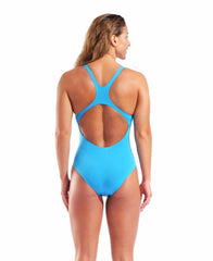 Arena Womens Team Swim Pro Back Solid Swimsuit - Turquoise/Yellow Star | Allens Of Kingsbury