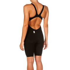 Arena Women's Carbon Air2 Kneesuit in black, showing the sleek, form-fitting design with reinforced knee panels for swimming performance.