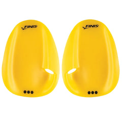 Finis Agility Paddles Floating in yellow, lightweight swimming paddles designed for training and improved stroke technique.