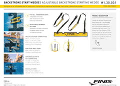 Finis Backstroke Wedge - Yellow | Allens Of Kingsbury