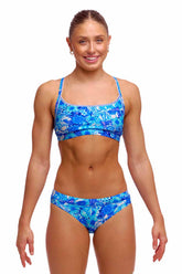 Funkita Ladies Bloom Shakalaka Sports Top - Blue/White | Allens Of Kingsbury