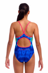 Funkita Girls Fly Time Diamond Back One Piece Swimsuit - Multi | Allens Of Kingsbury