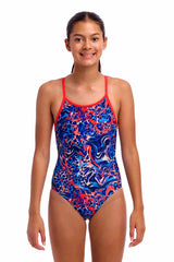 Funkita Girls Mad Cat Diamond Back One Piece Swimsuit - Multi | Allens Of Kingsbury