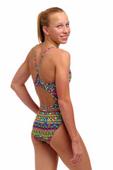 Funkita Girls Packed Up Diamond Back One Piece Swimsuit - Multi | Allens Of Kingsbury