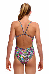 Funkita Girls Bitsy Boss Single Strap One Piece Swimsuit - Multi | Allens Of Kingsbury