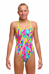 Funkita Girls Candy Cracks Tie Me Tight One Piece Swimsuit - Multi | Allens Of Kingsbury
