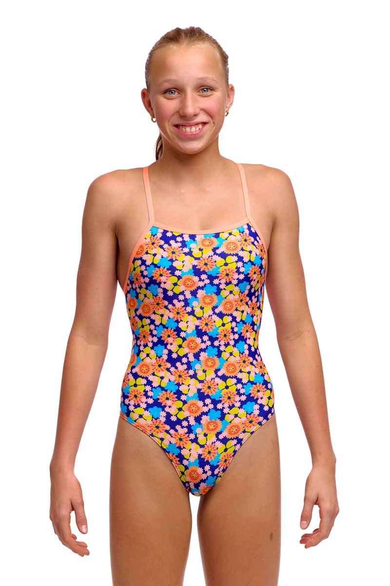 Funkita Girls Killer Flowers Tie Me Tight One Piece Swimsuit - Multi | Allens Of Kingsbury