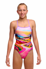 Funkita Girls Meadow Made Strapped In One Piece Swimsuit - Multi | Allens Of Kingsbury