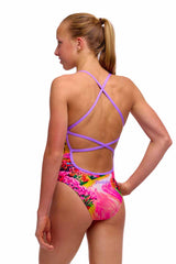 Funkita Girls Meadow Made Strapped In One Piece Swimsuit - Multi | Allens Of Kingsbury