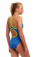 Funkita Girls Pebble Beach Diamond Back One Piece Swimsuit - Blue | Allens Of Kingsbury