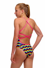 Funkita Girls Rainbowie Strapped In One Piece Swimsuit - Multi | Allens Of Kingsbury