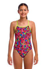 Funkita Girls Swan City Single Strap One Piece Swimsuit - Multi | Allens Of Kingsbury