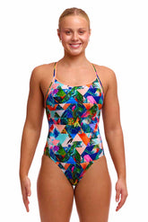 Funkita Ladies Palm Prism Diamond Back One Piece Swimsuit - Multi | Allens Of Kingsbury